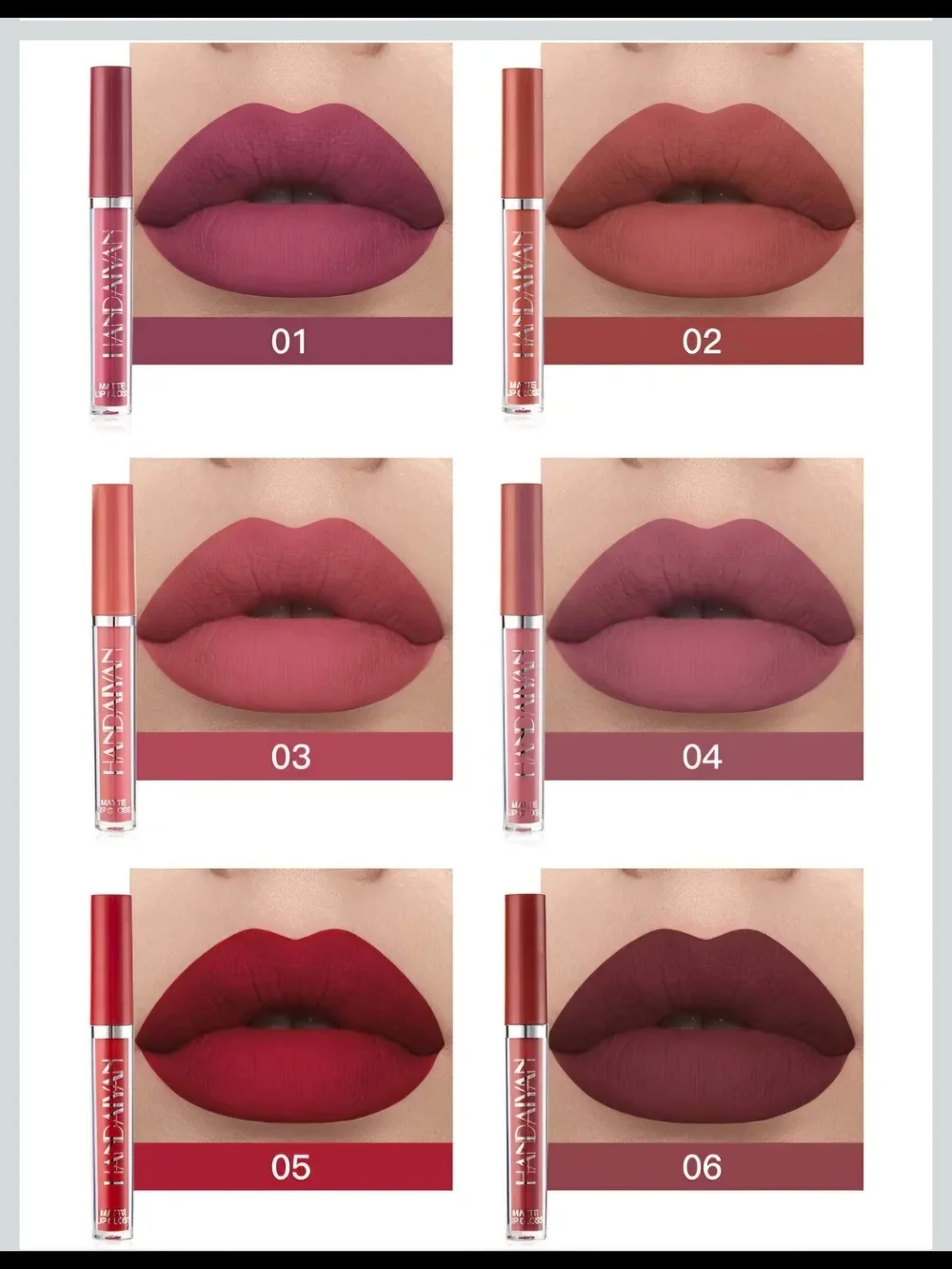 Handaiyan Liquid Matte Lipstick Set - Mauve & Pink Shades